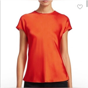 Helmut Lang Red Satin Blouse